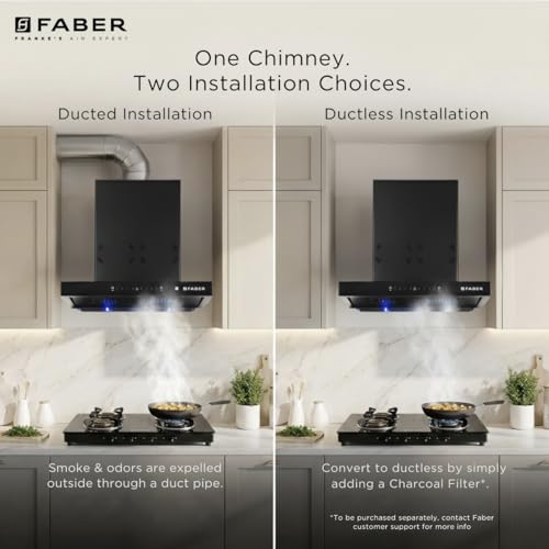 Image of Faber Atom 75cm 1500m /hr BLDC Autoclean Filterless T-Shape Chimney|Built In Oil Collector|Touch & Gesture Control|8Yr Motor,2Yr Comprehensive Warranty by Faber | Hood ATOM BLDC TC FL HC SC BK IN 75