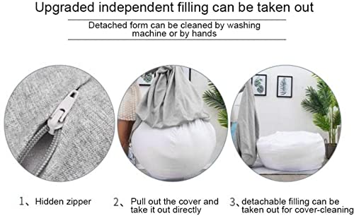 QUERT Klassischer Sitzsack-Sofa-Bezug für Sessel und Sofa, für Erwachsene und Kinder, ohne Füllung, mehrere Größen – Bild 3
