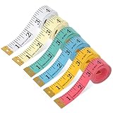 6 Stück Doppelseitige Maßband 150cm/60 Zoll Körper Massband Schneidermaßband Flexible Maßband für Körpermaße Schneider