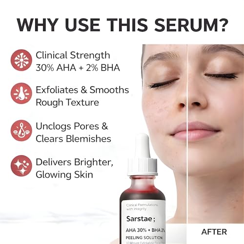 Image of 30% AHA + 2% BHA Weekly Peeling Solution for Glowing Skin, Smooth Texture & Pore Cleansing | AHA BHA PHA Peel For Weekend Exfoliation |