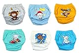 Ozyol - Juego de 6 pantalones de entrenamiento para aprender a ir al baño, reutilizables, pañales, para niños pequeños, ropa interior para aprender a ir al baño Oso para niños. 100 cm