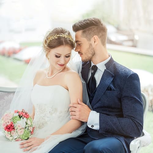 Serre-tête baroque Frcolor aux reflets dorés pour shooting photo de mariage