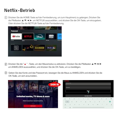 32 Zoll HD Smart TV, D-LED Hintergrundbeleuchtung Fernseher, randloses Design, HDMI USB DVB-T2/S2 RJ45 Schnittstelle, großer Bildschirm für Wohnzimmer, Schlafzimmer, Heimunterhaltung - schwarz – Bild 3