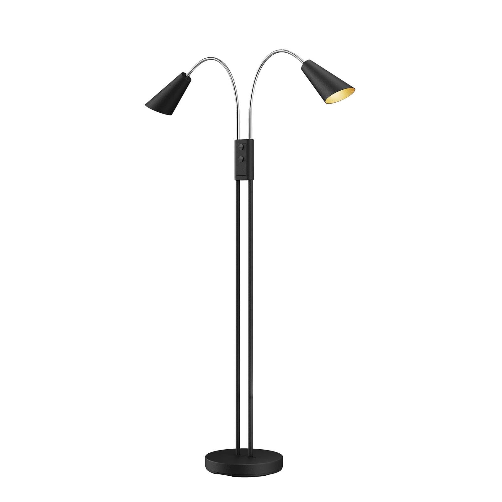 Lucande Floor Lamp Medira (Modern) in Black Made of Metal for e.g. Living Room & Dining (2 Light Sources, GU10) from Standard