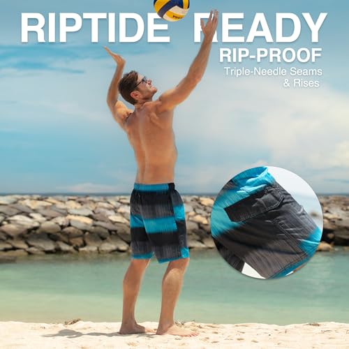 Image of Kanu Surf Men's Big Viper Extended Size Stripe Swim Trunk