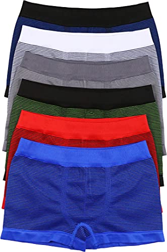 ToBeInStyle Boy's Pack of 6 Seamless Microfiber Boxer Briefs w/Appliques3