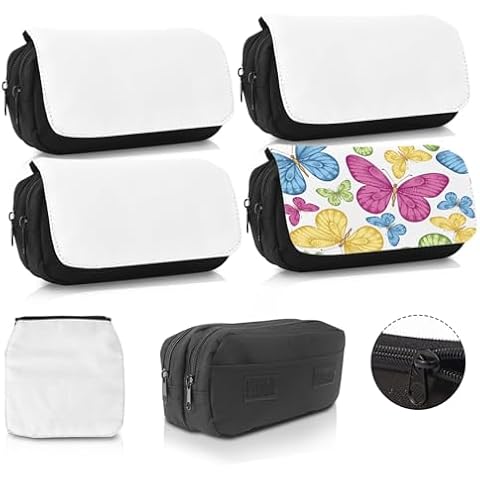 4Pcs Sublimation Makeup Bag Blanks,Sublimation Makeup Bags Bulk Travel Toiletry Bag Cosmetic Bags For Women Heat Transfer Removable Sublimation Bags with Zipper Cosmetic Make Up Bag for DIY Craft Cover