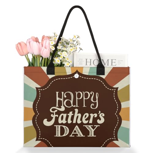 Father's Day Celebration Tote Bag for Women Large Beach Bag Reusable Tote Bags for Work Travel Beach Shopping3