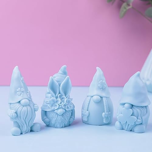 3D Gnome Candle Moulds for Candle Making, Sturdy Heavy Duty Plaster Animal in Hat Resin Crafts Makin