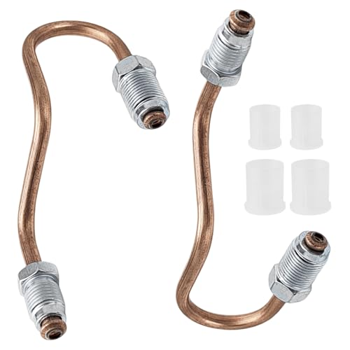 2 Piezas Latiguillos de Freno, Latiguillos de Freno Trasero Derecho e Izquierdo, Pieza de Coche, Latiguillos de Freno con 4 Guardapolvos Blancos para Coches, Furgonetas y Autocaravanas (Oro)