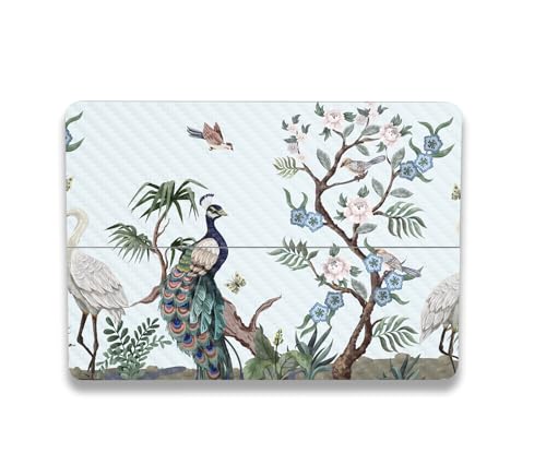 Image of MightySkins Carbon Fiber Skin Compatible with Microsoft Surface Laptop Studio 2 (2023) Full Wrap Kit - Chinoiserie Fabric | Protective, Durable Textured Carbon Fiber Finish | Made in The USA