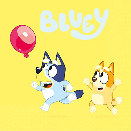 amscan 9915379 - Pack of 16 Bluey 33cm Luncheon Napkins, Yellow, Mittel - Image 2