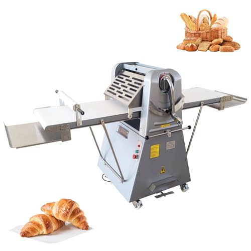 WYDDDARY Dough Roller Sheeter 750W Commercial Vertical Dough Danish Pastry Machine Dough Laminator 1mm-50mm Crisping Thickness Pasta Roller Bread Shortening Machine 110V
