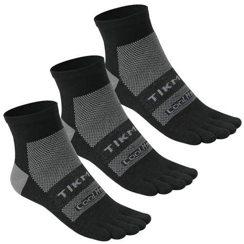 3 Pairs Coolmax 5 Toe Socks Ankle for Men Women Quick-Dry Running, Hiking, Climbing Athletic Finger Socks Quarter