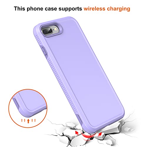Legfes [5 In 1 Pioneer Designed For Iphone 7/8 Plus Cases - With 2 Pack [Tempered Glass Screen Protector]+2 Pack [Camera Lens Protector] Purple #TOP3