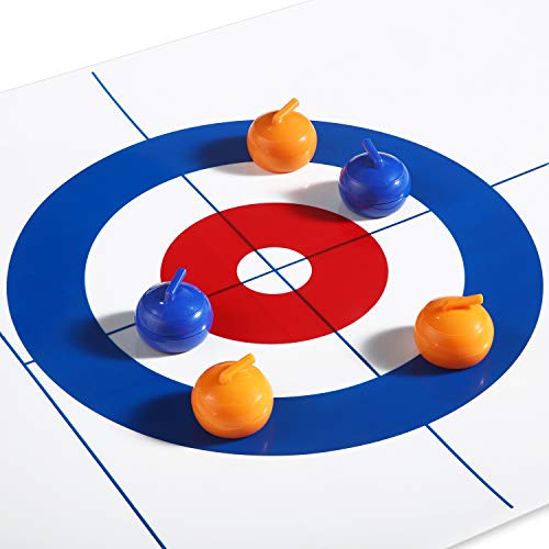8 Pieces Tabletop Curling Game Pucks Replacement Shuffleboard Rollers Sliding Bead Games For Kids And Adults (Blue, Orange) #TOP1