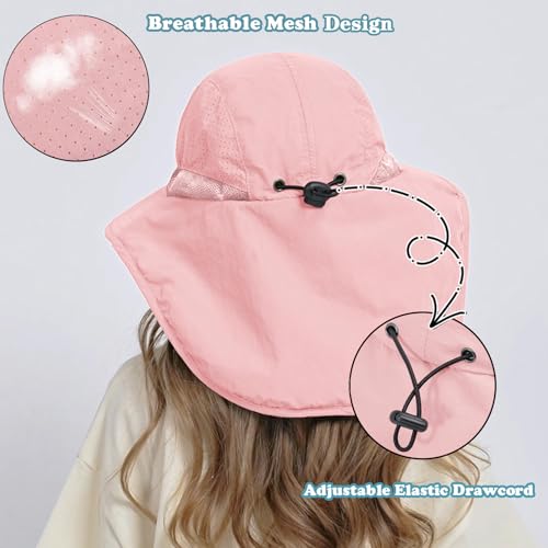 Image of ZOORON Kids Sun Hat with Neck Flap UPF 50+ Beach Hats for Baby Boys Girls