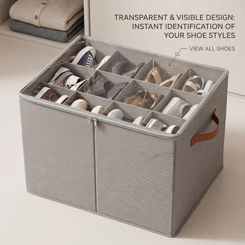 Rangement de chaussures pliable 12 grilles dessus transparent
