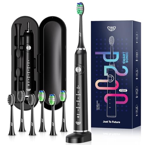 18% off - JTF Sonic Electric Toothbrush for Adults - Teeth Whitening Toothbrush with 6 Brush Heads and a...