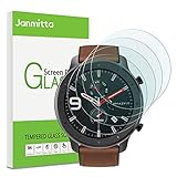Janmitta Protector de Pantalla para AmazfitGTR 47mm Cristal Templado [4 Pack], 9H Dureza [Alta Definicion] [Fácil de Instalar] Cristal Vidrio Templado Film