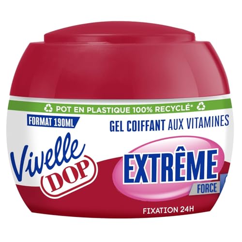 Gel coiffant VIVELLE DOP anti résidus fixation forte pour éviter les cheveux secs
