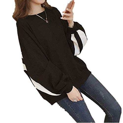 Preisvergleich Produktbild Langärmeliger Pullover für Damen, langärmlig Gr. Medium, Schwarz