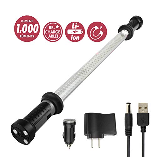 Wagan EL4344 1000 Lumen 120 SMT LED Rechargeable Work Light with Rotating Handles