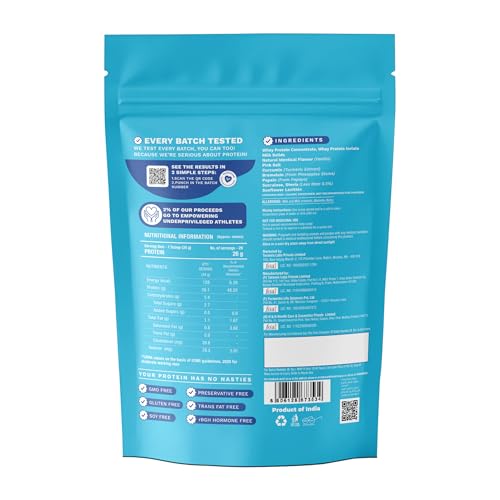 Image of Foodstrong Whey Protein Powder (Concentrate + Isolate), 100% Hormone Free Grass-Fed Whey, 26G Protein & 6.6G BCAA, Vanilla, With Turmeric & Digestive Enzymes, 1KG