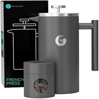 Large Stainless Steel Cafetiere Coffee Maker - Vacuum Insulated French Press -