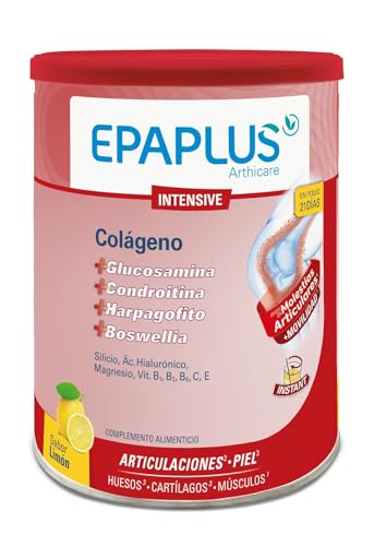 EPAPLUS Arthicare Intensive Colágeno, Polvo, Sabor Limón, Con Ácido Hialurónico, Boswellia, Glucosamina, Condroitina y Silicio, 288g, Ayuda Molestias Articulares