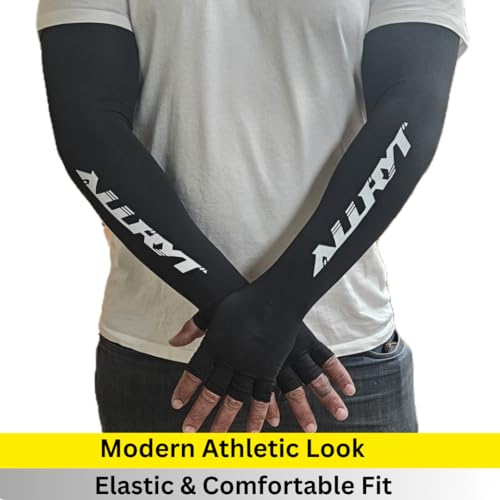 ArmorSleeves – 1 Pair of Fingerless Arm Sleeves – UPF 50+ Sun Protection, Breathable Compression, Black UV Sleeves for Delivery Riders, Cyclists & Outdoor Work2