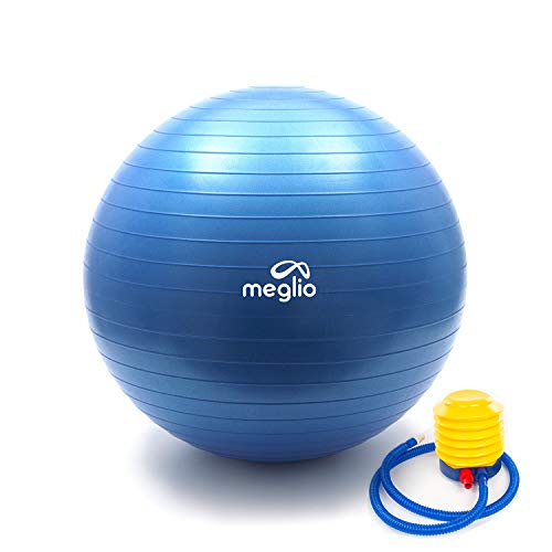 MEGLIO - Pelota de Gimnasia antiexplosión (Azul, 75cm)