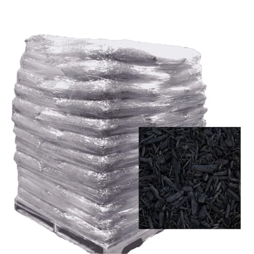 Black Wood Shredded Bagged Mulch 2 cu. ft. Full Pallet (70 Bags) - Delivered by Waterpallets