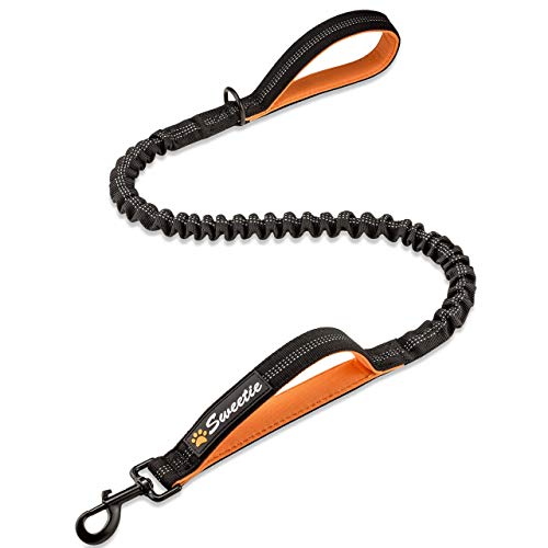 Sweetie Bungee Dog Lead Schokabsorberende riem, M, zwart, 131 g