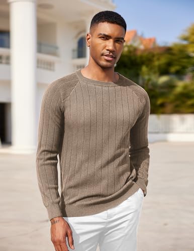 COOFANDY Men Dress Sweater Long Sleeve Crew Neck Sweater Slim Fit Business Casual Pullover Sweater4