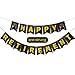 Pre-Strung Happy Retirement Banner - Black Gold Glitter Retirement/Going Away/Farewell Party Decorations, for Coworkers Men Women Party Supplies