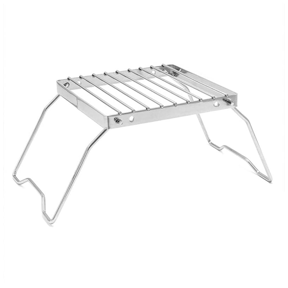 Fiorky Folding Campfire Grill/Outdoor Camping Barbecue Rack Stainless Steel Portable Grill Grate Grid for Backpacking/Camping/Picnics/Traveling/Fishing/Festivals