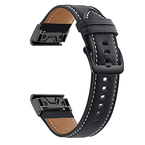 Correa de cuero premium de 26 mm y 22 mm para Garmin Fenix 7X, 6X y 5X con enganche rápido