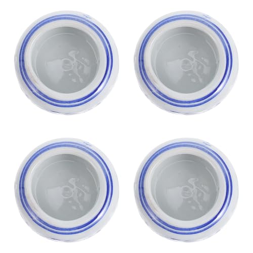 MUELODSIC Lavadora de Pinceles de Tinta Cerámica Grande 4 Piezas, Tintero Multifuncional Azul y Blanco, Placa para Caligrafía, Pintura Sumi y Almacenamiento de Pinceles