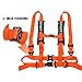 BESTZHEYU 2PCS Orange 4 Point Racing Harness with 2 Inch Comfortable Heavy Duty Shoulder Padding with Quick Auto Buckle for UTV ATV Sports Car, Racing Car