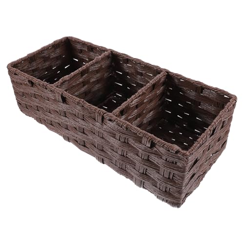 Ciieeo cesta tejida cajas almacenaje cajas de almacenaje home decor organización cesta de toallas de mano mesa canasta de artículos varios tejida contenedor de misceláneas planchar Coffee