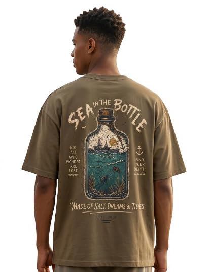 Men's Cotton Oversized T-Shirt | Round Neck | Short Sleeve | Graphic Printed | Nautical Series-picture-39