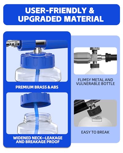 Image of Foam Cannon for Pressure Washer with 1 /4 inch Quick Connector, Wide Mouth Foam Cannon, Adjustable Soap Cannon for Car Wash, Additional 1.1mm Orifice Nozzle (Transparent)