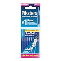 Piksters Interdental Brushes, 10 pk, Size 000, Interdental Tooth Brush for Extremely Tight and Fine Teeth Gaps, Gum Soft Bristles for Plaque Removal, Safe for Braces