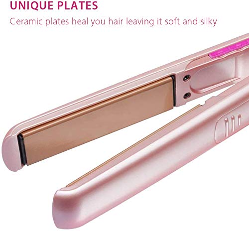 Lee Stafford Professional Hair Straightener / Flat Iron - Coco Loco Ceramic Straightening Irons - Variable Temperature Control - Floating Plates - Pink Styler #TOP1