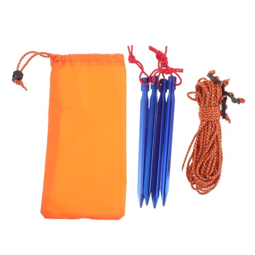 INOOMP 1set Tent Pegs for Backpacking Durable Aluminum Camping Stakes with Pull Rope Lightweight Outdoor Tent Accessories for Secure Camping and Hiking Trips