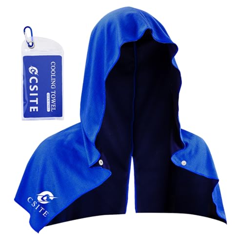 CSITE Cooling Hoodie Towels, Instant Cooling Towels for Neck and Face, UPF 50 Sun Protection, Ice Towel for Hot Weather, Head Towel for Sports, Camping, Cycling & More Activities
