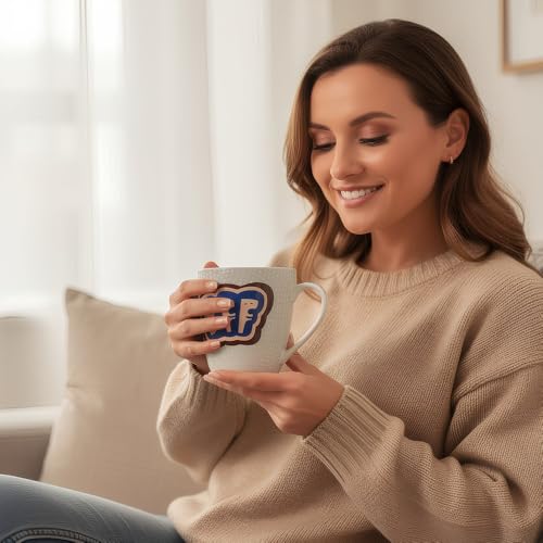Image of U.P.C. U.P.C.Milk Mug Set of 2 | Ceramic & Bone China Coffee Milk Cups | Designer Printed Tea Coffee Mug Set | Large Capacity Milk Mugs | Microwave Safe Cup Set | Drinkware Gift Set (BFF-Blue)