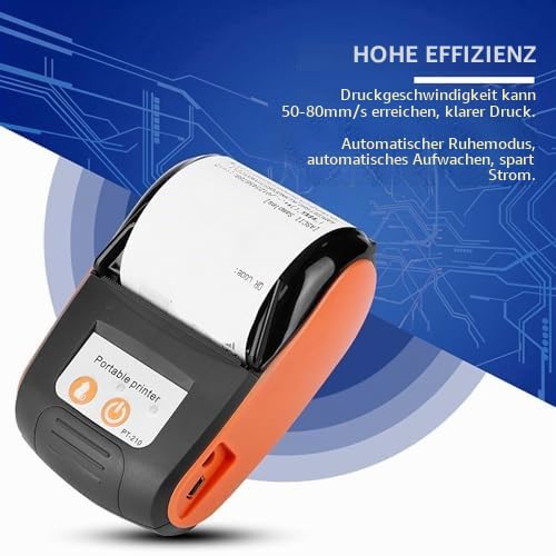 Bluetooth Thermodrucker 58mm Druckbreite Mobiler EU-Stecker
