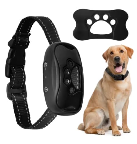 Generic Collare anti-abbaio per cani, ricaricabile tramite USB, ultrasuoni e controllo delle vibrazioni (nero)